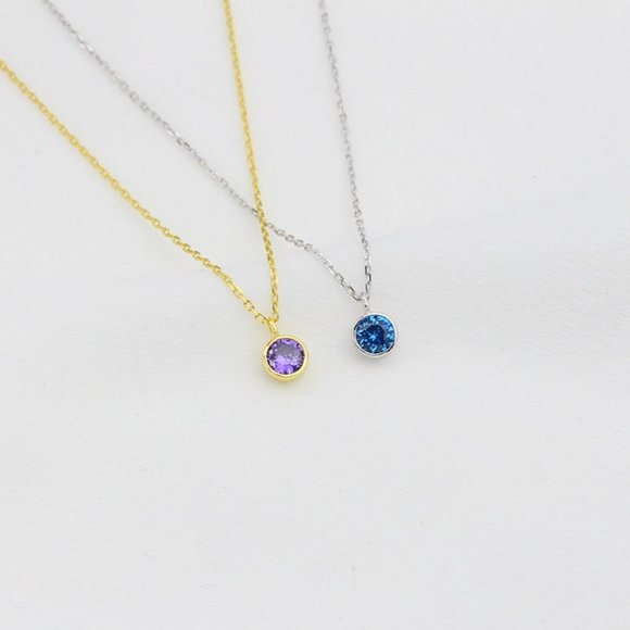 Tiny Birthstone Charm Necklaces - Picture 5 of 15